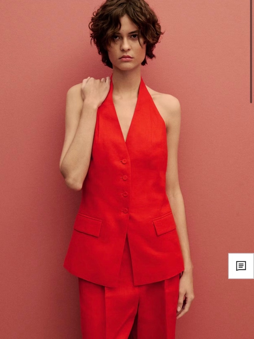 Mango LINEN HALTER-NECK SUIT VEST